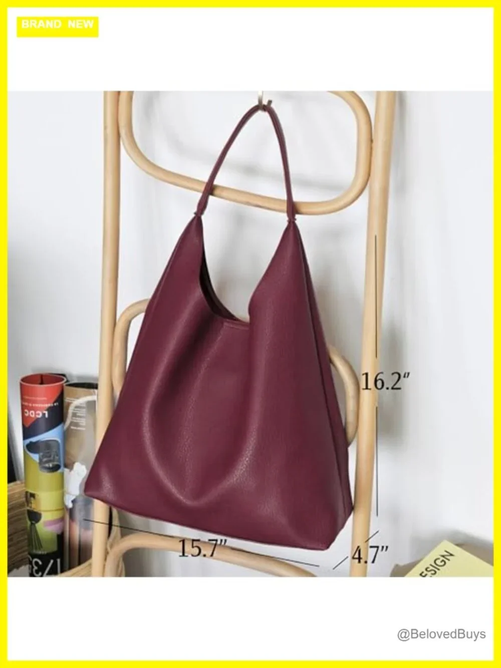 Soft Vegan Leather Slouchy Hobo Bag with Magnetic Closure for Women Shoulder